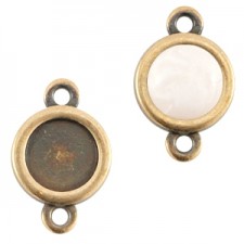 DQ Metal connector charm with setting 2 eyelets Ø7mm Antique bronze